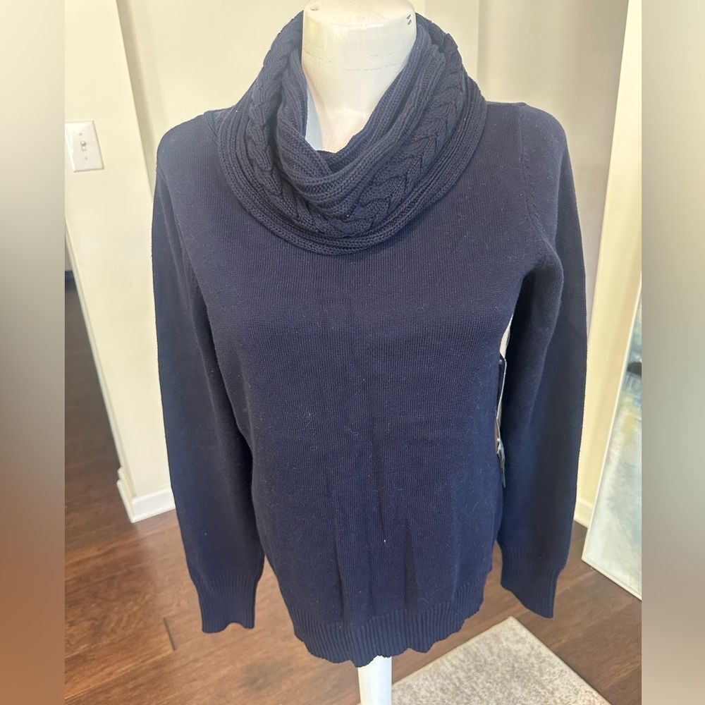 Lauren Ralph Lauren Navy Cowlneck Sweater M (NWT)